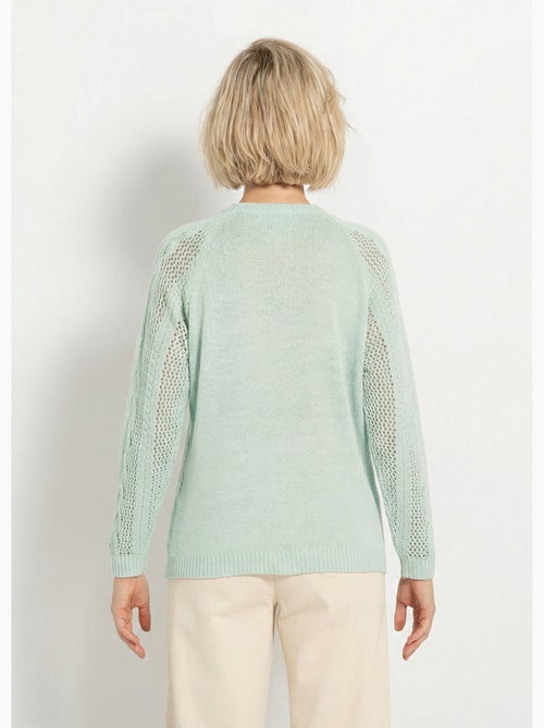 Cárdigan calado con botones de lana y cachemira - Afibel - Kiabi