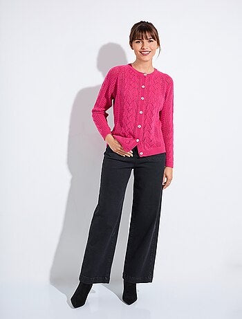 Cárdigan calado con botones de lana y cachemira - Afibel