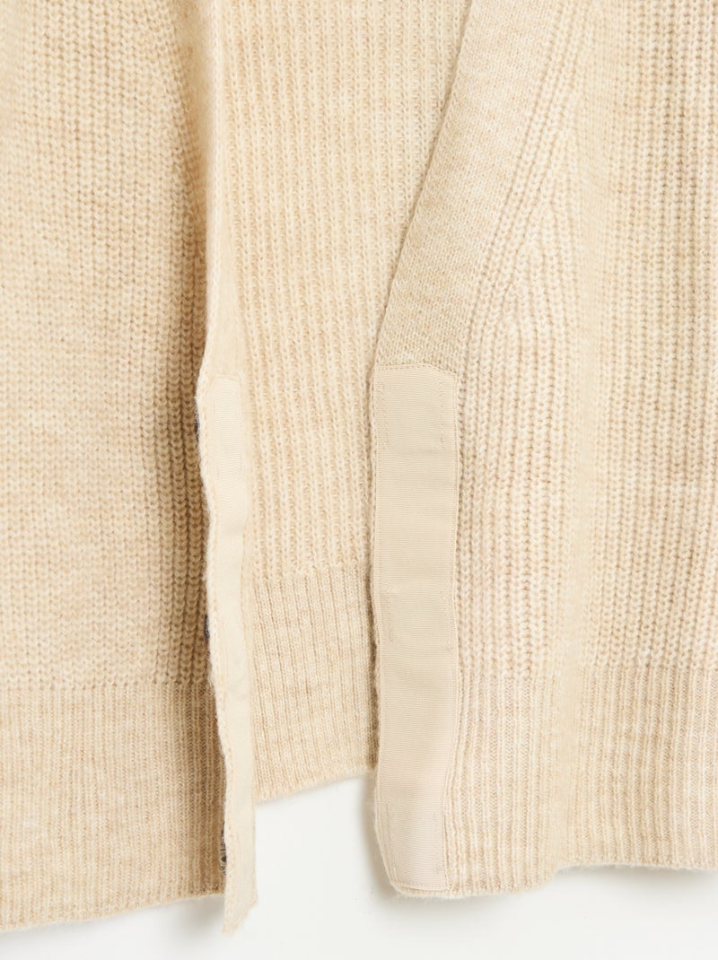 Cárdigan cálido con botones imantados - colección fácil de poner Beige - Kiabi