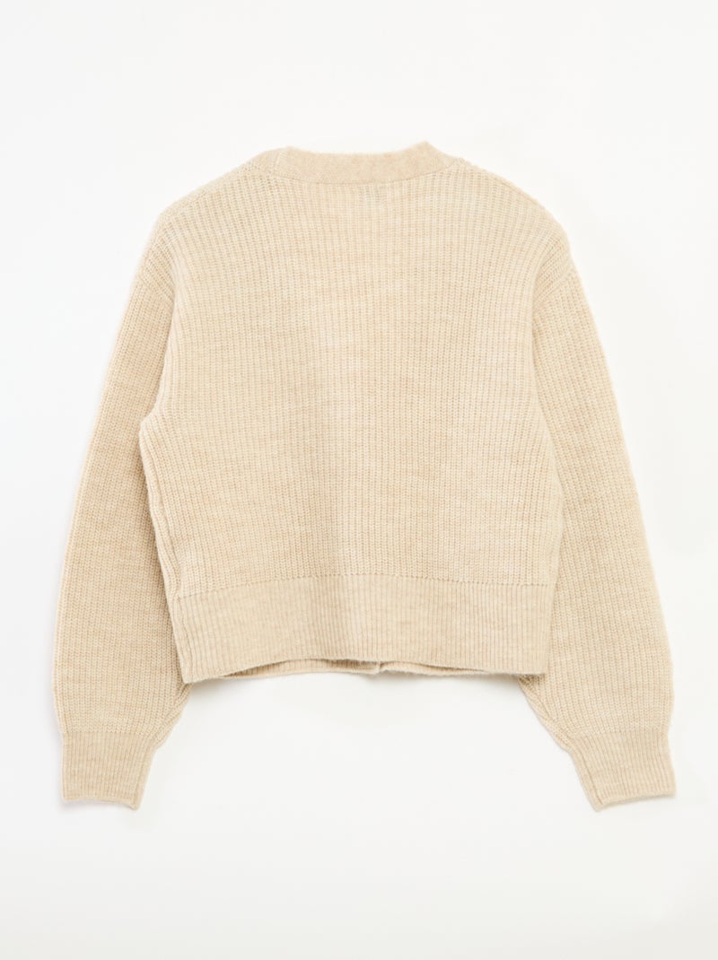 Cárdigan cálido con botones imantados - colección fácil de poner Beige - Kiabi