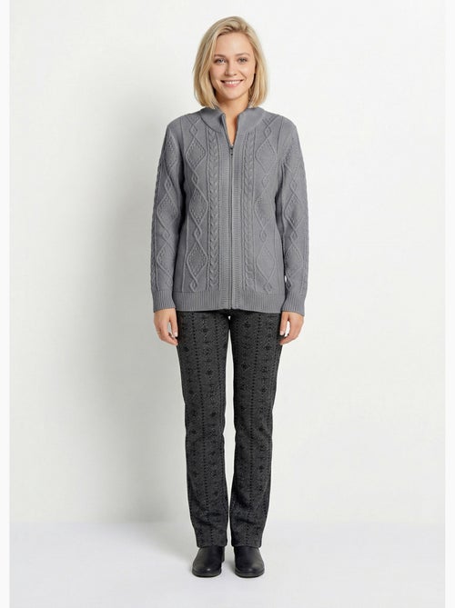 Cárdigan cálido con cremallera y cuello alto con ochos - Afibel - Kiabi