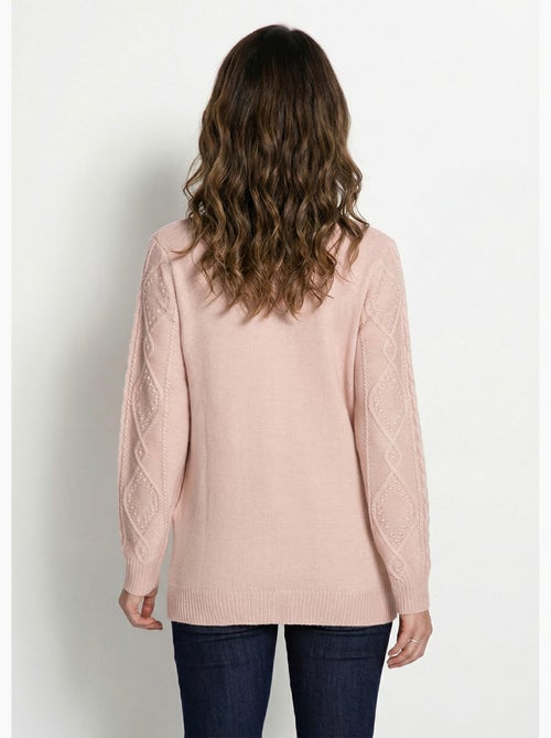 Cárdigan cálido con cremallera y cuello alto con ochos - Afibel - Kiabi