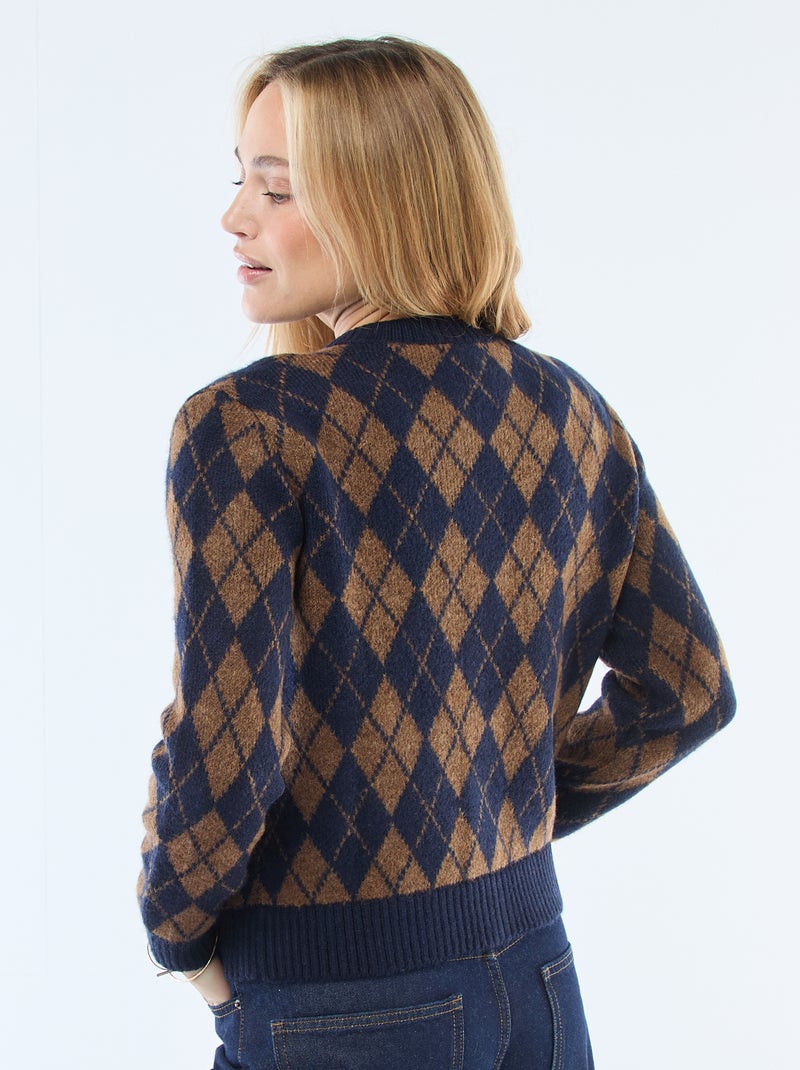 Cárdigan cálido con estampado Azul - Kiabi