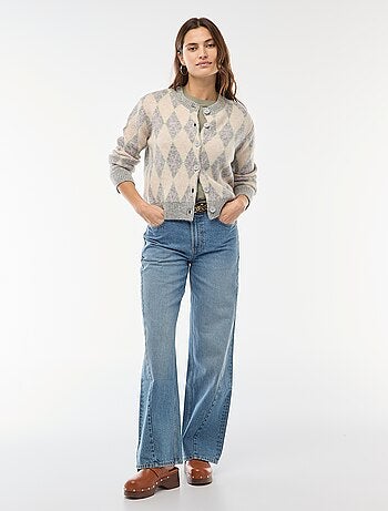 Cárdigan cálido con estampado