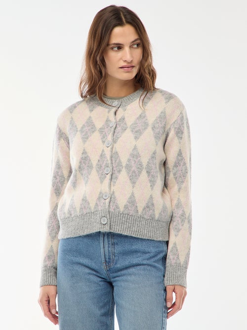 Cárdigan cálido con estampado - Kiabi