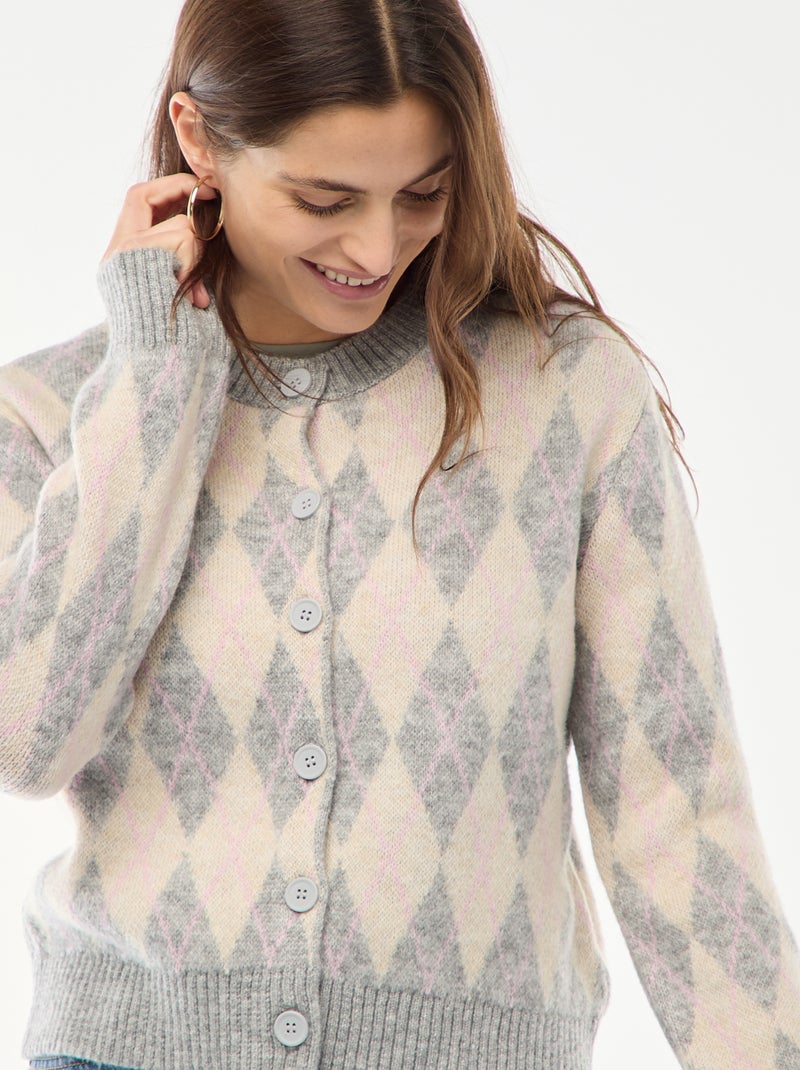 Cárdigan cálido con estampado Blanco - Kiabi