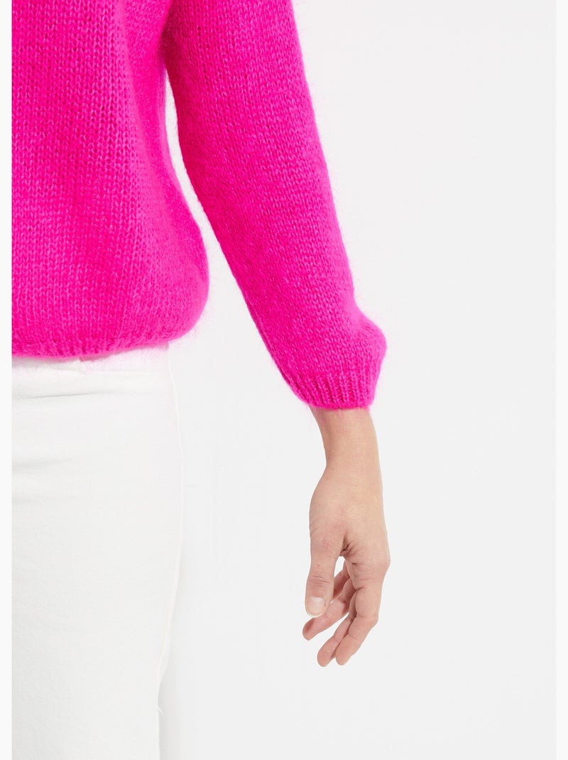 Cárdigan cálido de punto de mohair con cuello en V - AFIBEL Rosa fucsia - Kiabi