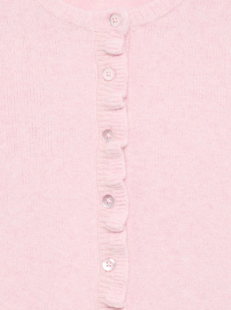 Cárdigan con acabados fruncidos Rosa - Kiabi