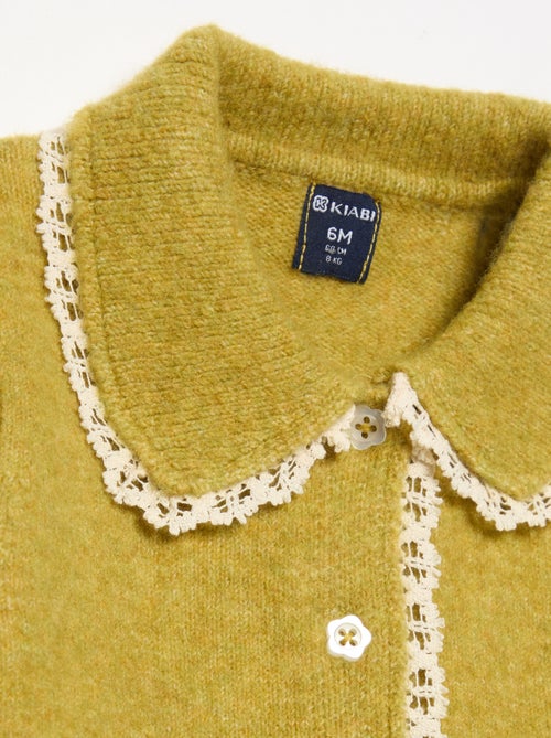 Cárdigan con bordes de encaje fino - Kiabi