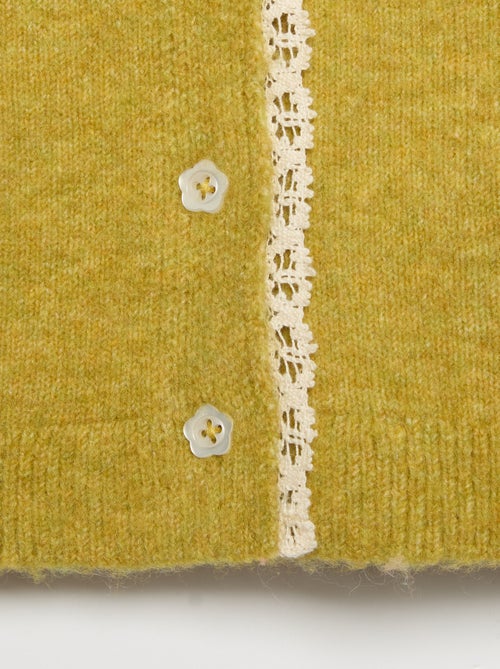 Cárdigan con bordes de encaje fino - Kiabi