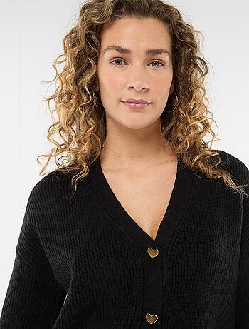 Cárdigan con botones de corazones