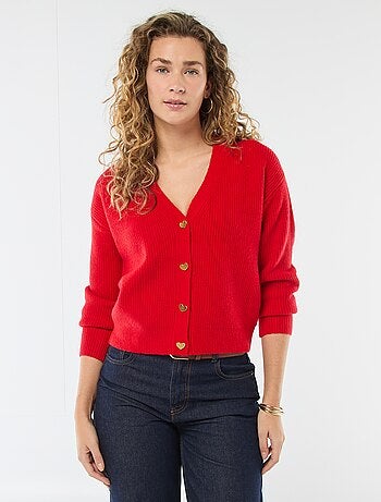 Cárdigan con botones de corazones