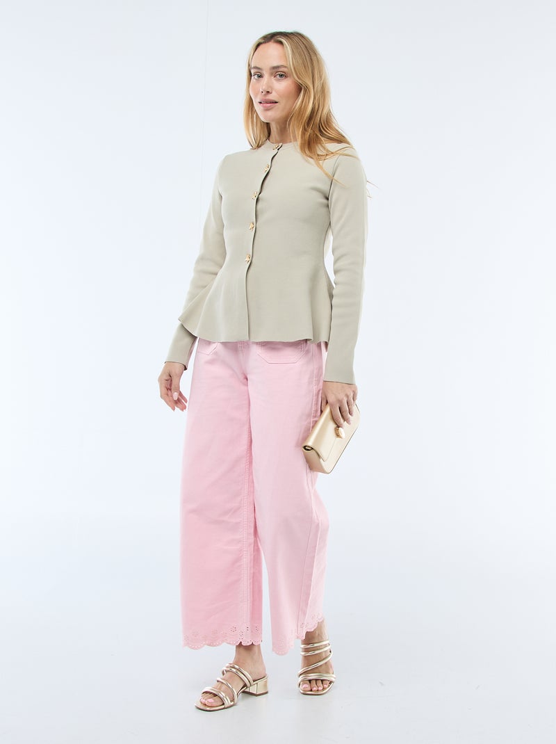 Cárdigan con botones de estrellas Beige - Kiabi