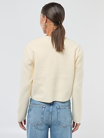 Cárdigan con botones dorados de punto texturizado