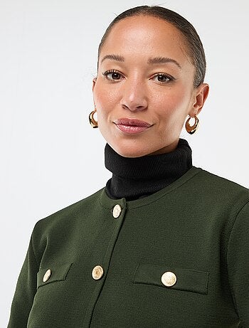 Cárdigan con botones dorados de punto texturizado