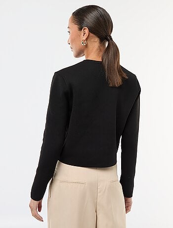 Cárdigan con botones dorados de punto texturizado