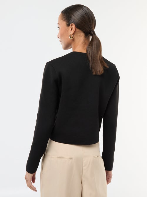 Cárdigan con botones dorados de punto texturizado - Kiabi