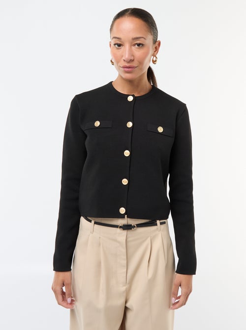 Cárdigan con botones dorados de punto texturizado - Kiabi