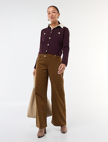 Cárdigan con botones dorados de punto texturizado