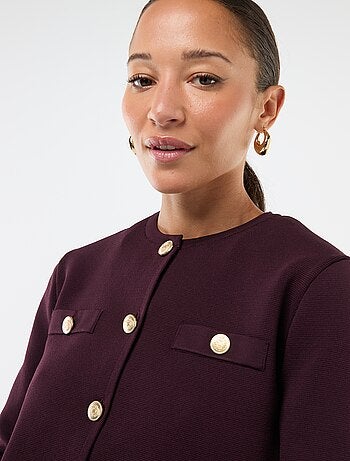 Cárdigan con botones dorados de punto texturizado