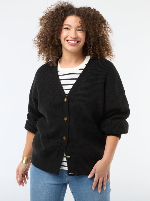 Cárdigan con botones en forma de corazón - Kiabi