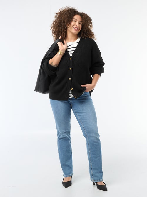 Cárdigan con botones en forma de corazón - Kiabi