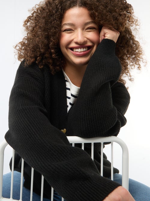 Cárdigan con botones en forma de corazón - Kiabi