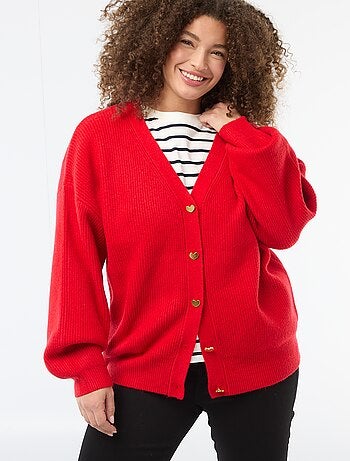 Cárdigan con botones en forma de corazón