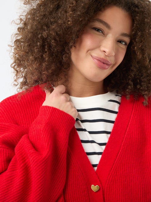 Cárdigan con botones en forma de corazón - Kiabi