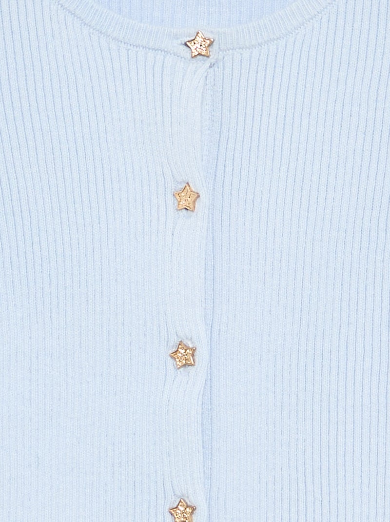 Cárdigan con botones en forma de estrella Azul - Kiabi