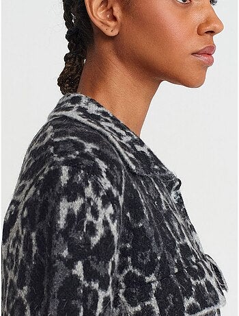 Cárdigan con botones en jacquard de leopardo dilvin