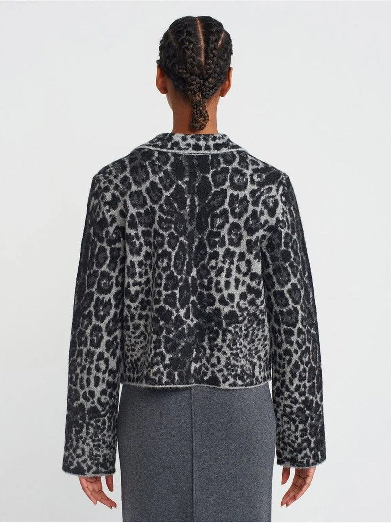 Cárdigan con botones en jacquard de leopardo dilvin Multicolor - Kiabi