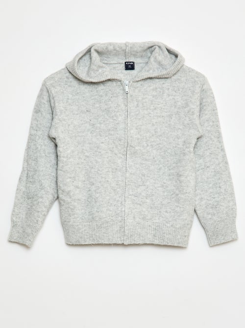 Cárdigan con capucha de punto jaspeado - Kiabi