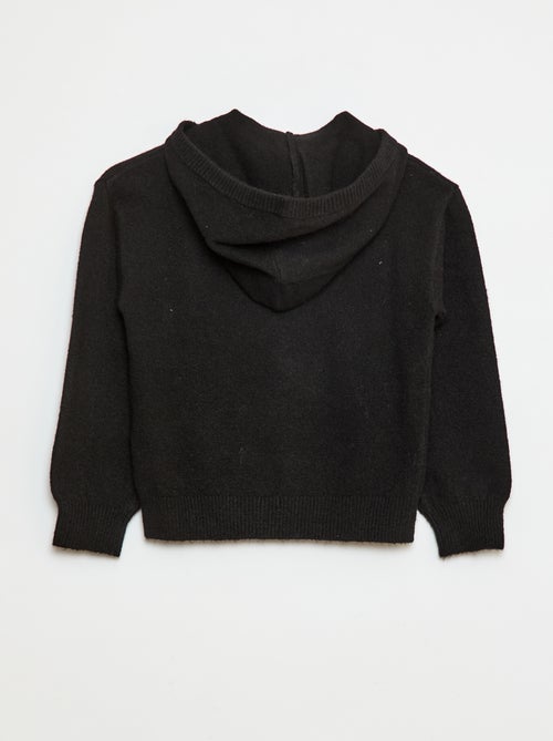 Cárdigan con capucha de punto jaspeado - Kiabi