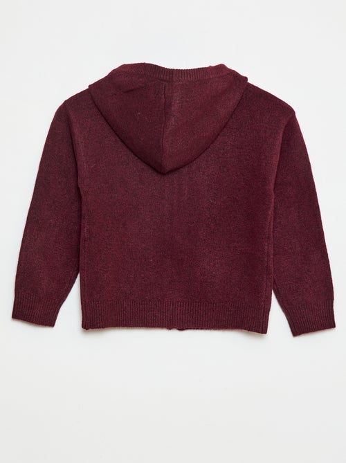 Cárdigan con capucha de punto jaspeado - Kiabi