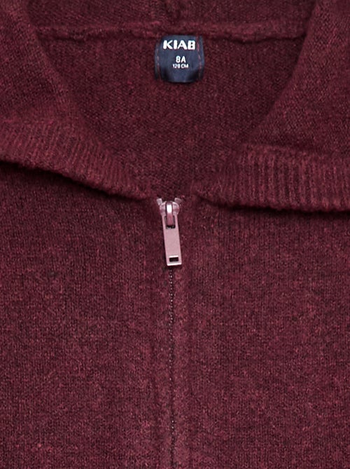 Cárdigan con capucha de punto jaspeado - Kiabi