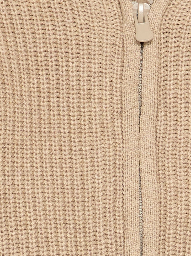 Cárdigan con capucha e interior de borreguito Beige - Kiabi