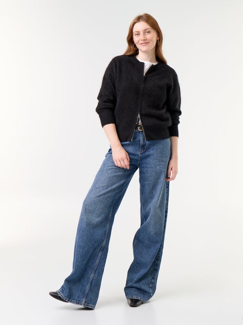 Cárdigan con cremallera 100% lana - Premium - Kiabi