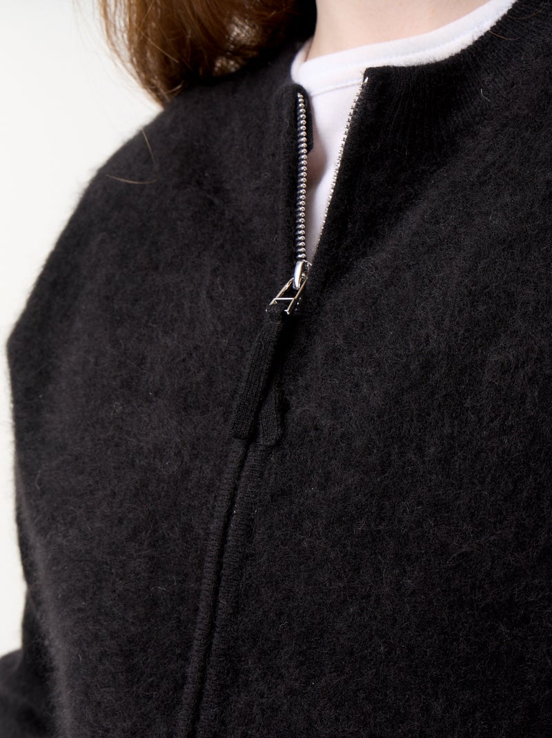 Cárdigan con cremallera 100% lana - Premium Negro - Kiabi