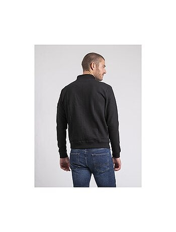 Cárdigan con cremallera cuello alto bimaterial WILOFTI