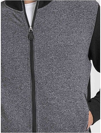 Cárdigan con cremallera cuello alto bimaterial WILOFTI