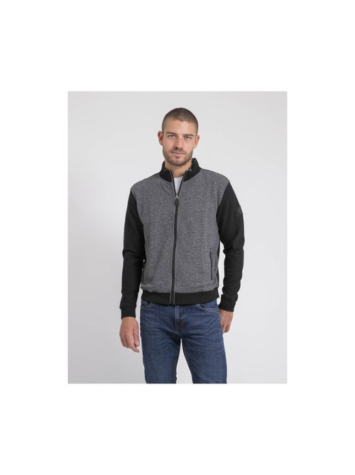 Cárdigan con cremallera cuello alto bimaterial WILOFTI - Kiabi