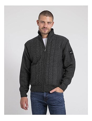Cárdigan con cremallera cuello alto de puro algodón LITRITON