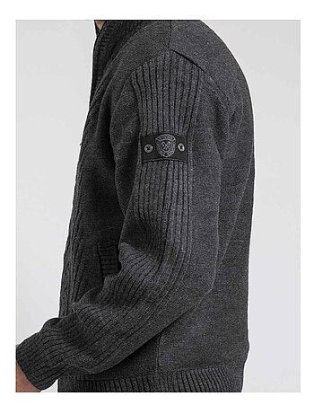 Cárdigan con cremallera cuello alto de puro algodón LITRITON