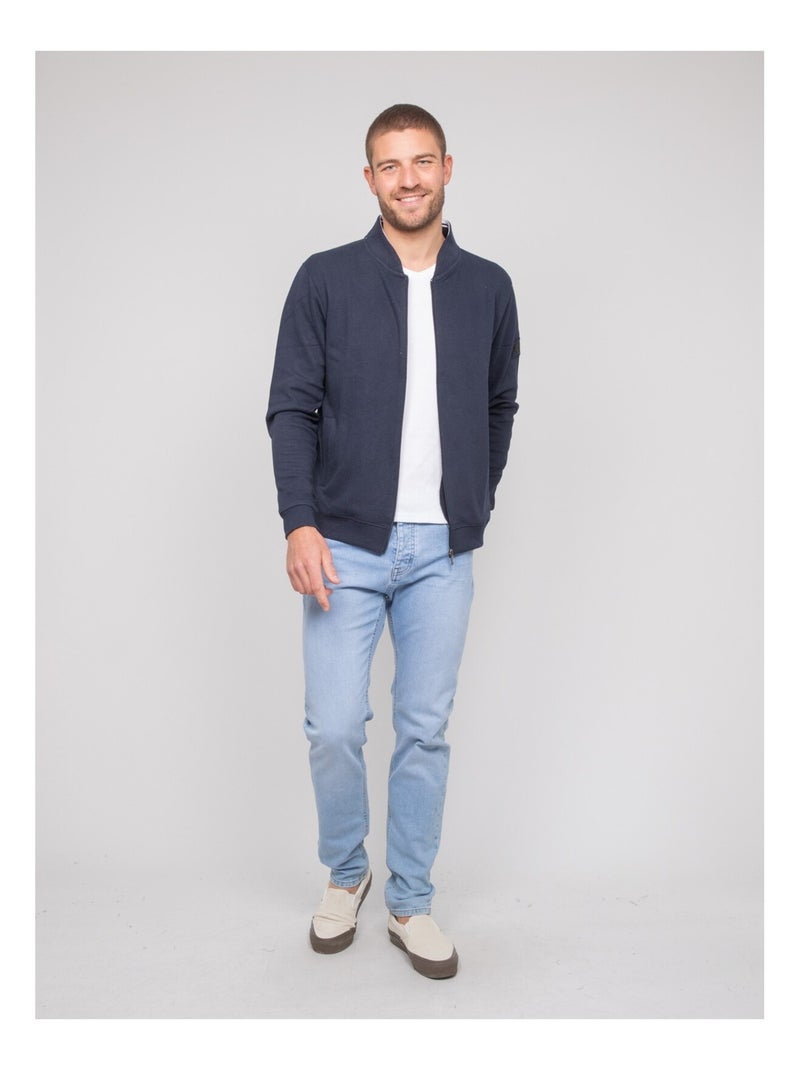 Cárdigan con cremallera de algodón WALIVIO Azul marino - Kiabi