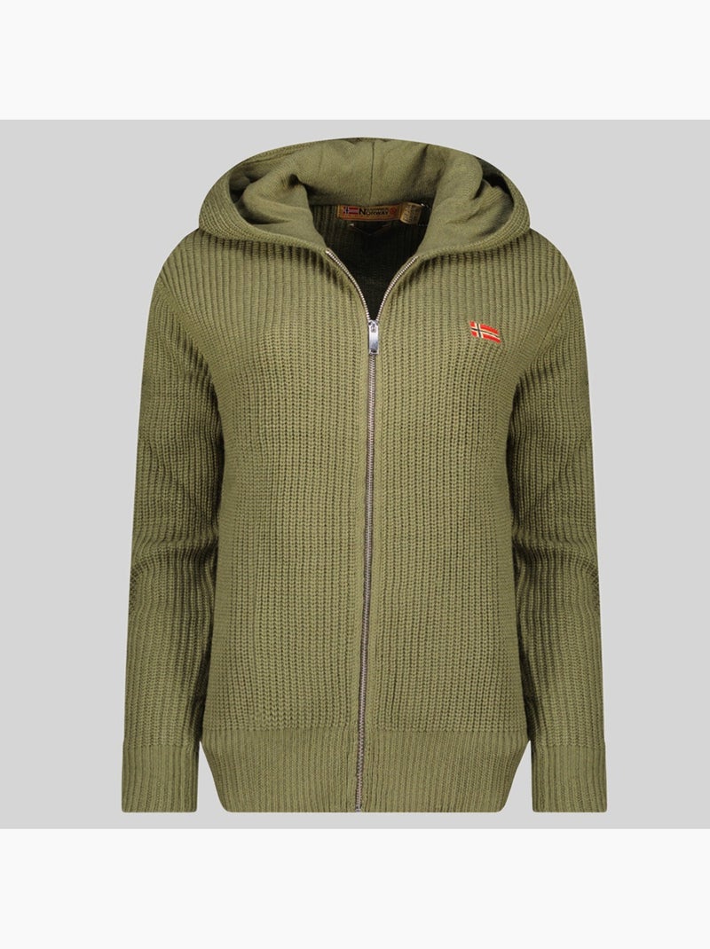 Cárdigan con cremallera flexibus – geographical norway Verde oliva - Kiabi