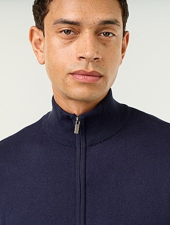 Cárdigan con cremallera y cuello alto