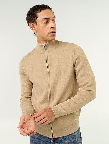 Cárdigan con cremallera y cuello alto