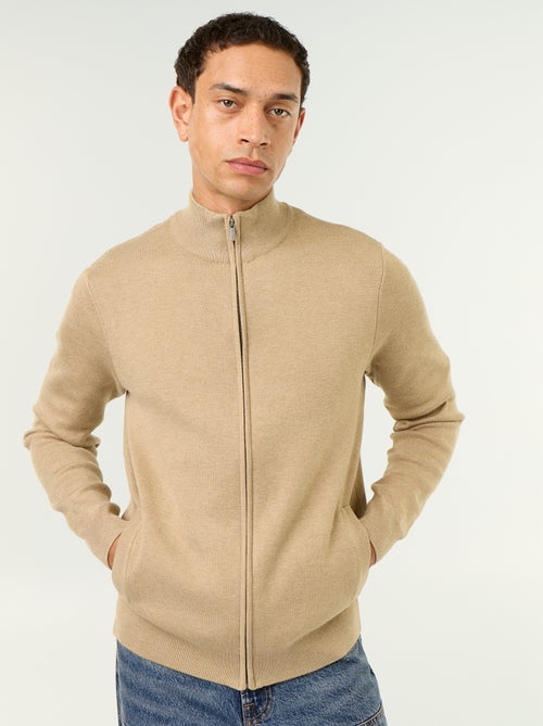 Cárdigan con cremallera y cuello alto - Kiabi Cárdigan con cremallera y cuello alto - Kiabi