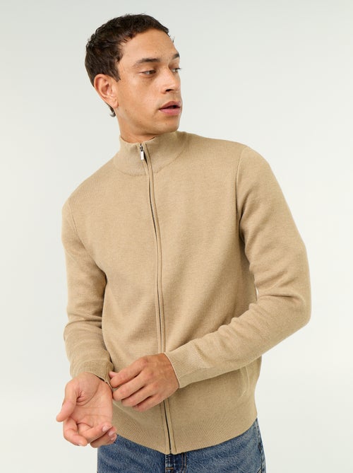 Cárdigan con cremallera y cuello alto - Kiabi Cárdigan con cremallera y cuello alto - Kiabi